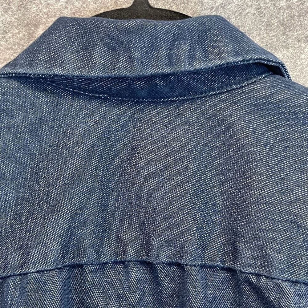 GAP‎ Jean Jacket Women's Small Indigo Denim Cotton Button Front Dark Wash Blue - Picture 14 of 14